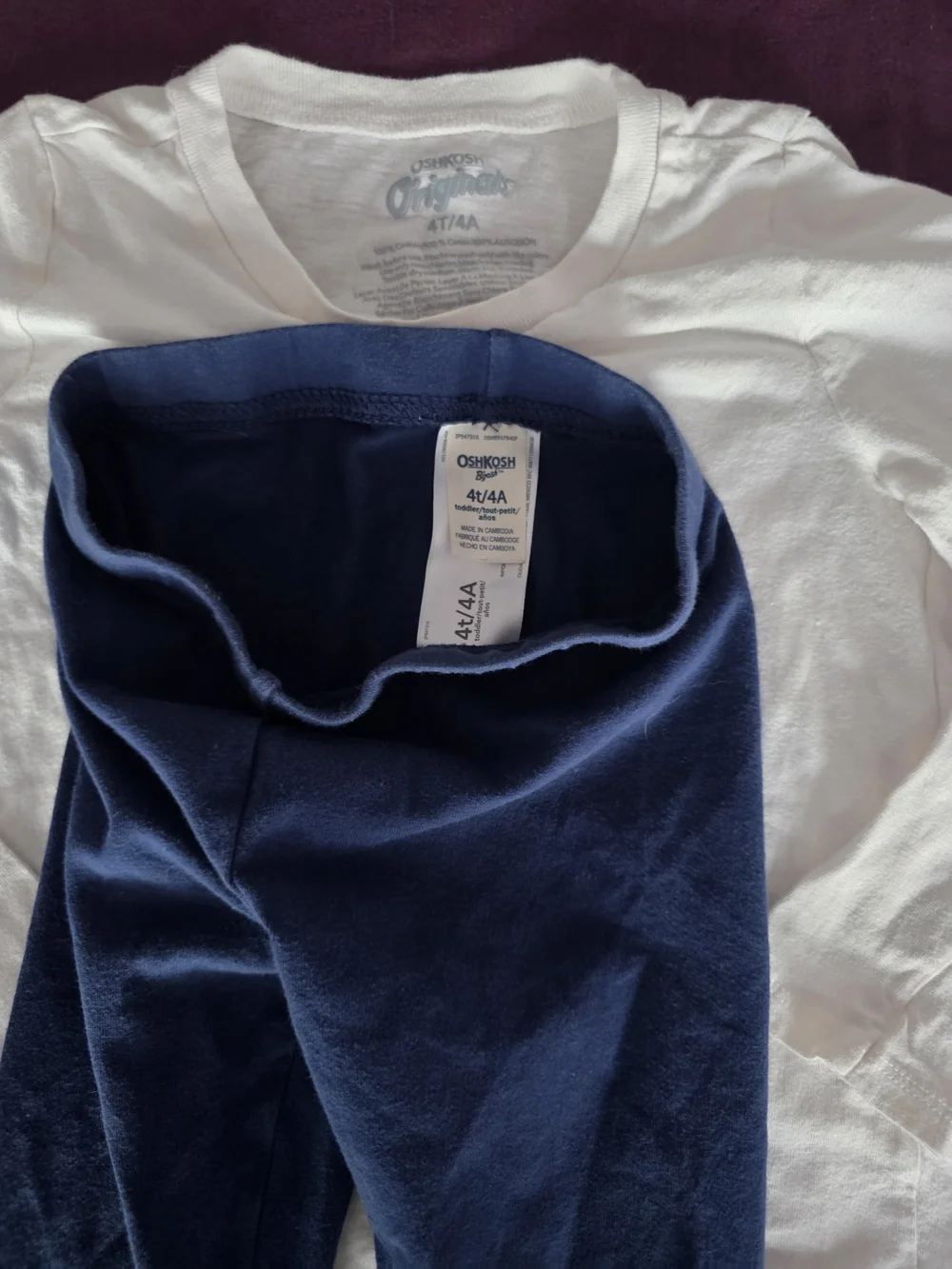 OshKosh B'gosh White Graphic Long-Sleeve Top with Navy Pajama Pants